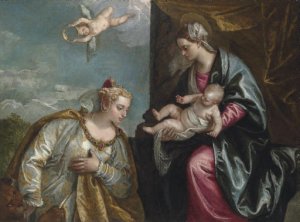 Allegory of the City of Venice adoring the Madonna and Child